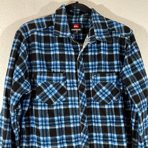 QUIKSILVER Flannel Button Down Shirt Size Large - Picture 2 of 8
